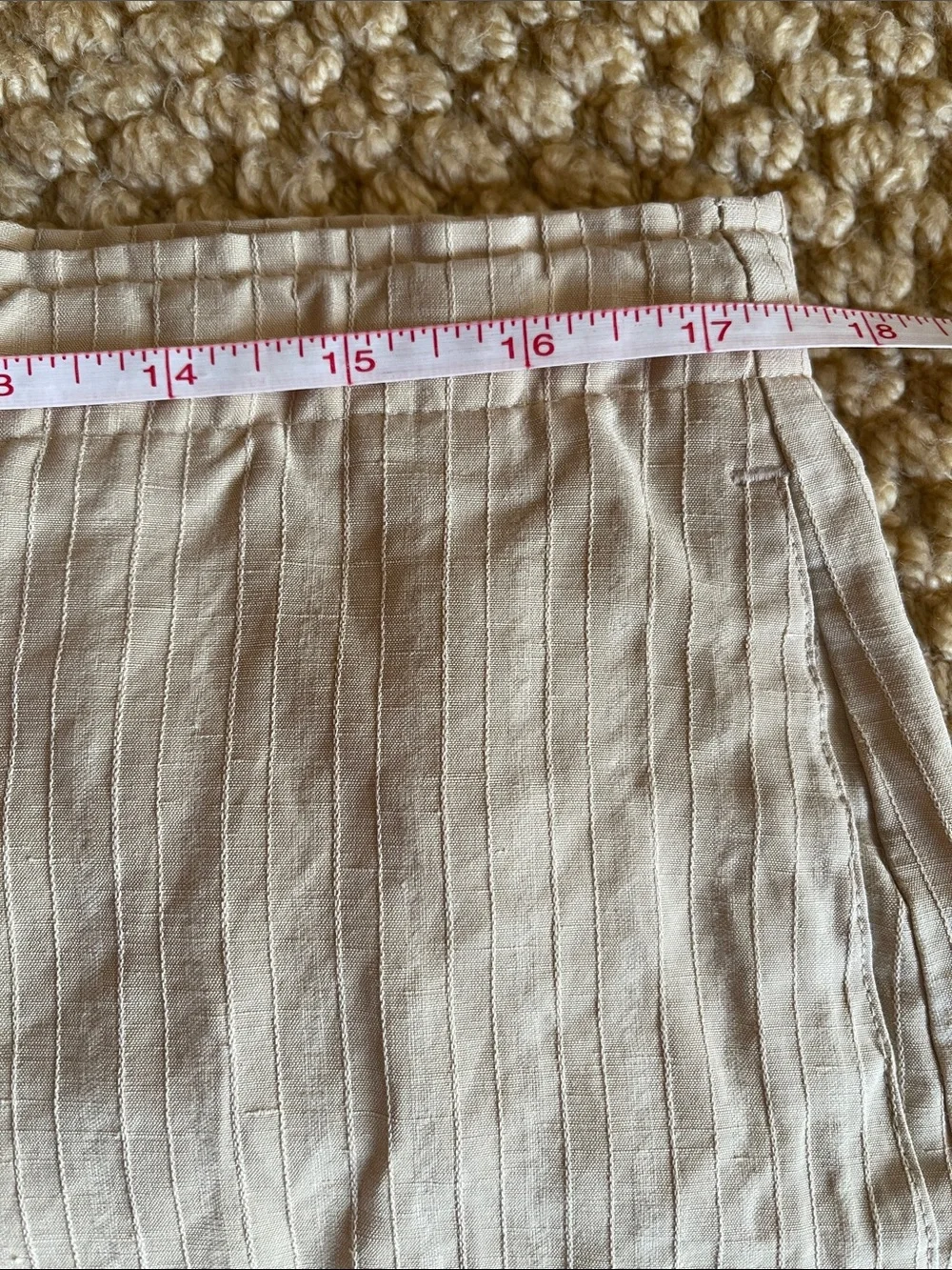 Men's Beige Silk Linen-Blend relaxed Drawstring Pants